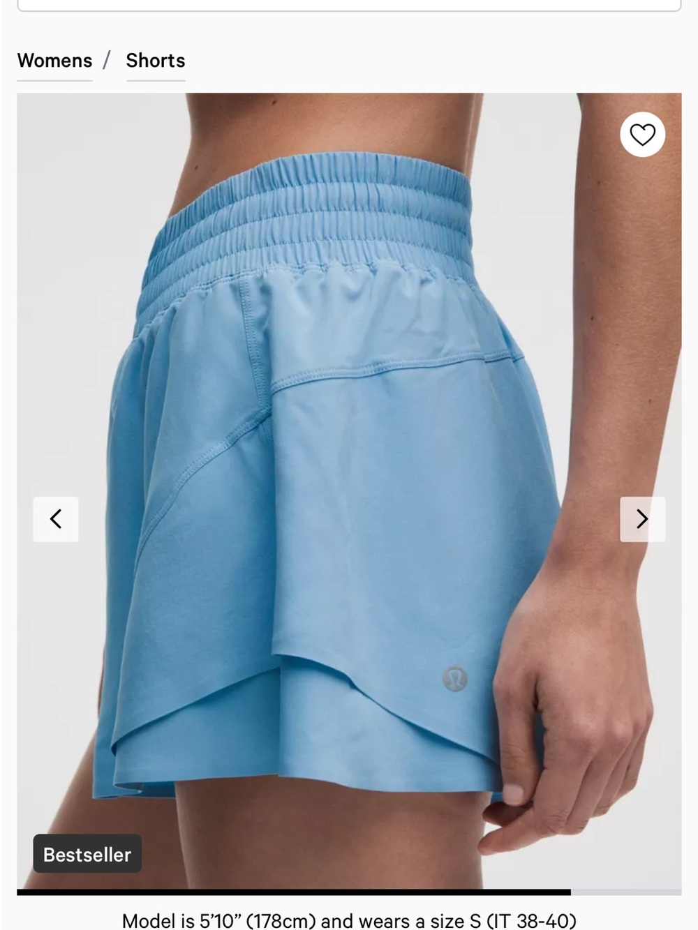 lululemon athletica Light Blue Layered Running Shorts